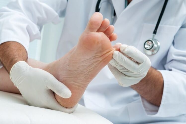 Foot exam by dermatologist